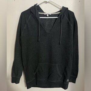 VICTORIA'S SECRET V Neck Hoodie with Angel‎ Wings and Back Logo Black Pink Wms S